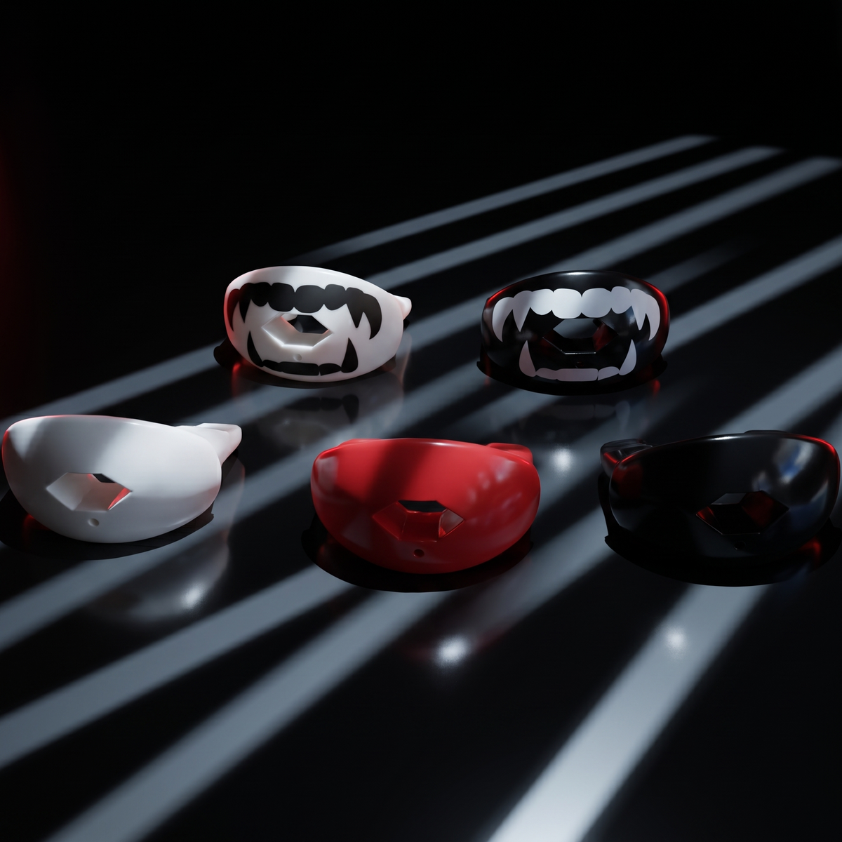 Essential American football accessories including mouthguards, towels and arm sleeves