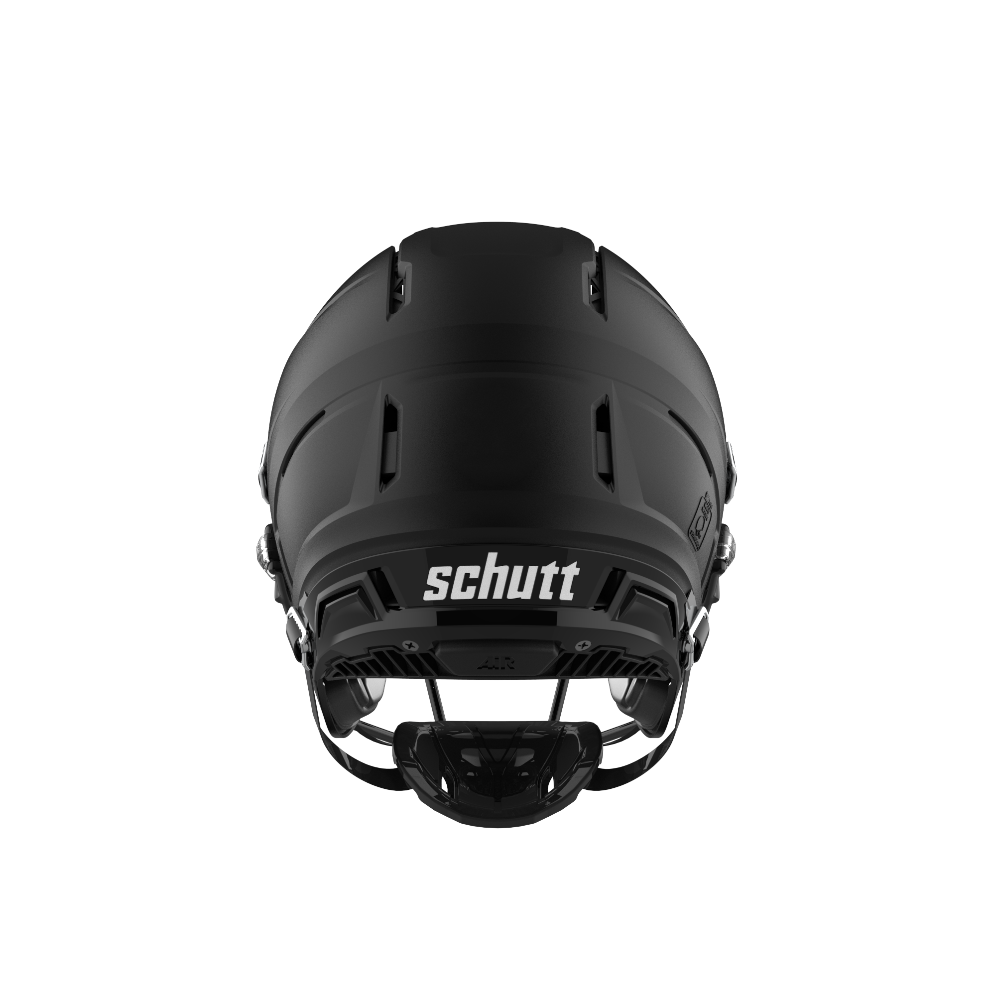 Schutt F7 AIR helmet in Matte Black, rear view