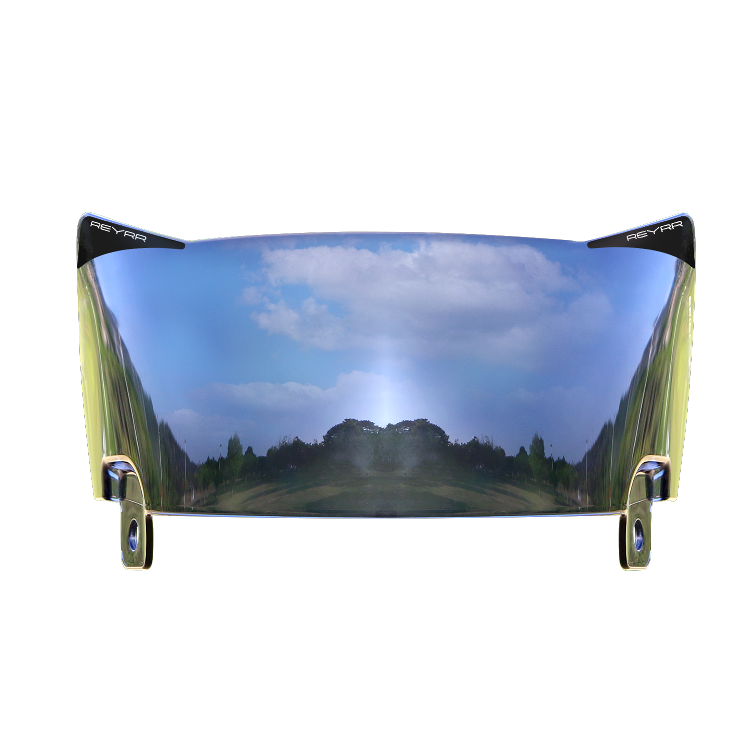 Reyrr VIZU Midnight Black football visor with ultra-wide, distortion-free lens and UV protection for Riddell Speedflex and Schutt F7 helmets