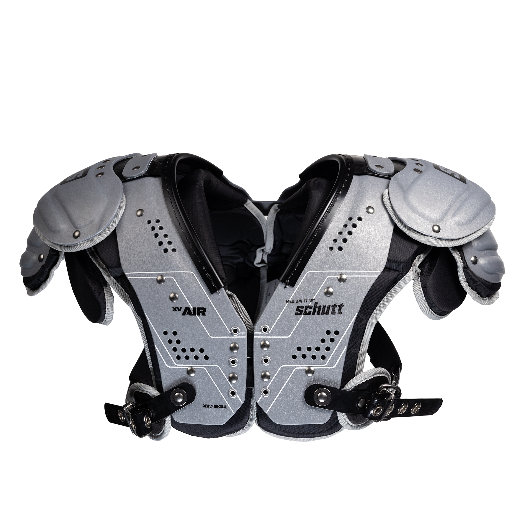 Schutt XV Skill AIR adult football shoulder pads, front view