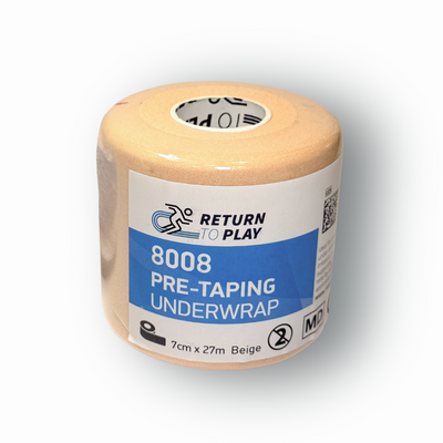 Return to Play Underwrap Beige — size reference with hand