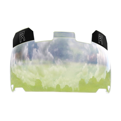 Reyrr VISION CLEAR football visor with high-impact polycarbonate, anti-fog, scratch-resistant coating, and quick release system.