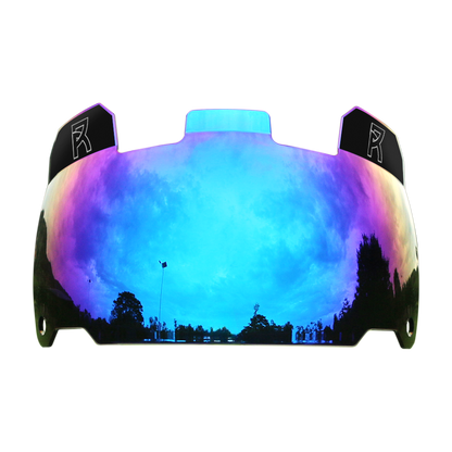 REYRR VISION DEEP OCEAN BLUE football visor with anti-fog, scratch-resistant polycarbonate shield and quick-release system