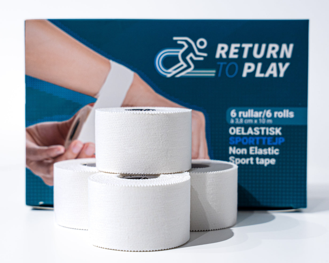 Return to Play Sports Tape White 6-Pack 3.8 cm x 10 m