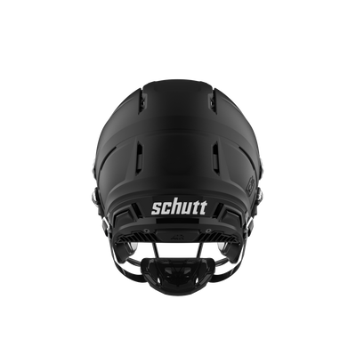 Schutt F7 AIR helmet in Matte Black, rear view