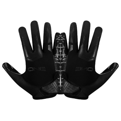 Pair of black Reyrr ONE gloves with enhanced silicone grip and breathable nylon back designed for athletic performance.