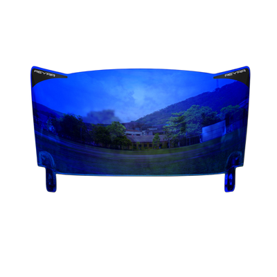 Reyrr VIZU DEEP OCEAN BLUE ultra-wide polycarbonate football visor for Riddell Speedflex and Schutt F7 helmets with LXO optics and UV protection