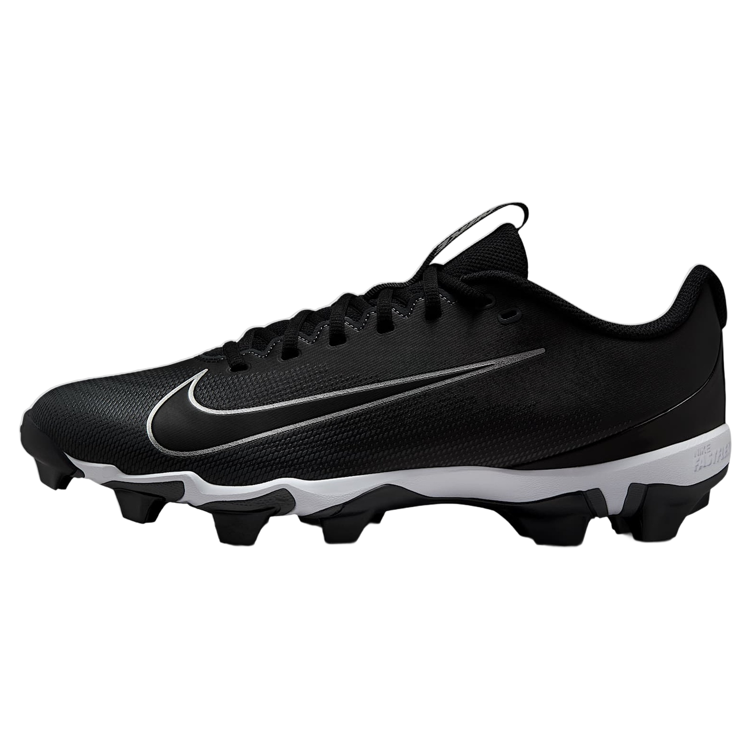 Nike Vapor Shark 3 football cleat in Black/Dark Grey, lateral side view