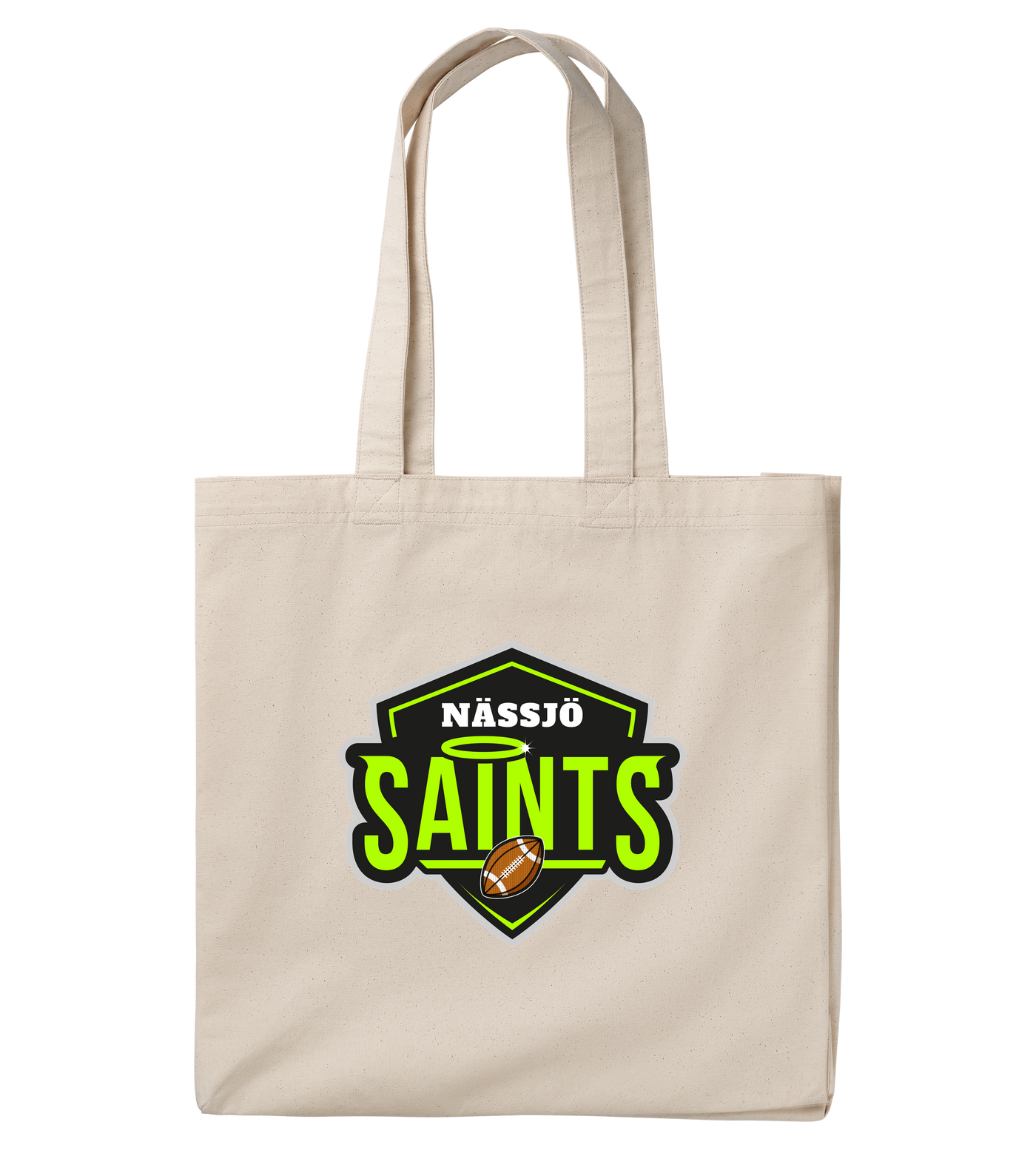 Nässjö Saints Canvas Tote Bag Large - Premium tote_bag_bottom_panel from REYRR STUDIO - Shop now at Reyrr Athletics