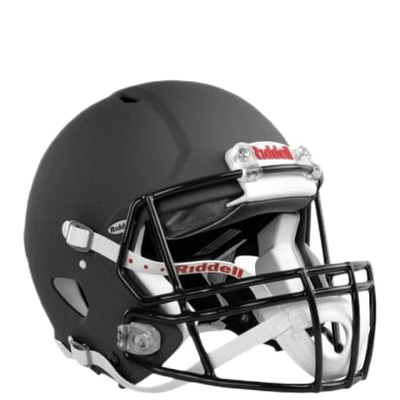 Black Riddell Speed Icon football helmet with quick-release faceguard and enhanced internal padding for comfort and stability