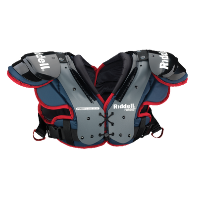 Riddell Pursuit Youth football shoulder pads with integrated deltoid protection, adjustable fit, and Z-Pad system for young players.