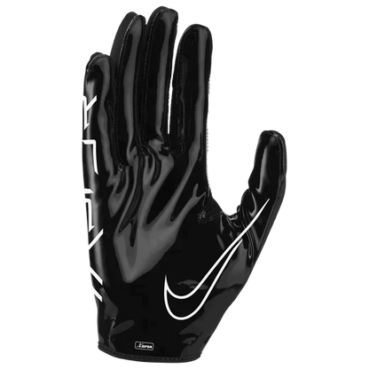 Black Nike Vapor Jet 7 football glove with white Nike swoosh and grip-enhancing Magnigrip+ palm design